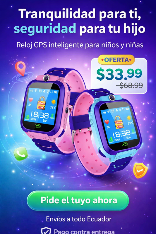 KidSafe GPS Watch, El reloj inteligente que protege a tu hijo mientras aprende a ser independiente.